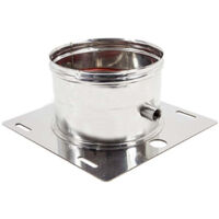 Piastra di base inox aisi 304 per tubo da 120mm con spurgo