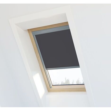 Greatime 100% Blackout Rideaux aveugles avec Ventouse à Isolation Thermique pour Sun Faisceau réflecteur fenêtres de Toit velux Sucker 57x100 cm Noir