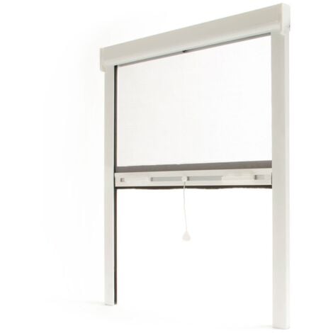 Store Moustiquaire Enroulable pour Fenêtre – Aluminium Blanc - L80 x H100cm – Recoupable – Protection anti moustique et insectes – Pose Facile