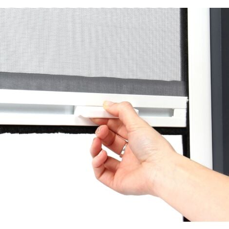 Store Moustiquaire Enroulable pour Fenêtre – Aluminium Blanc - L80 x H100cm – Recoupable – Protection anti moustique et insectes – Pose Facile