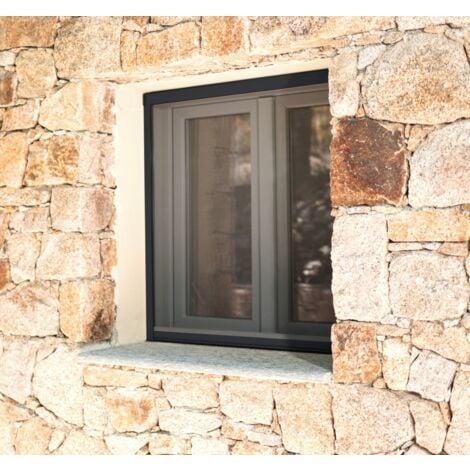 Moustiquaire Enroulable Alu Gris Anthracite L80 x H100cm – Moustiquaire pour Fenêtre Recoupable