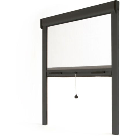 Moustiquaire Enroulable Alu Gris Anthracite L80 x H100cm – Moustiquaire pour Fenêtre Recoupable