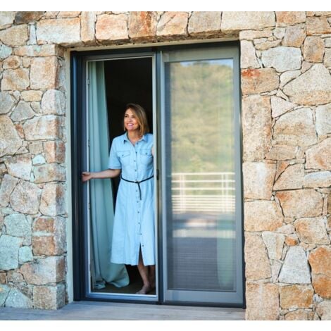 Moustiquaire Store pour Baie Vitrée AVOSDIM Alu Gris 7016 - L 240 x H 230 cm
