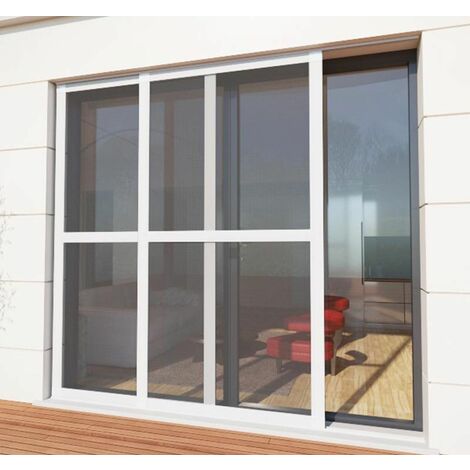 Moustiquaire coulissante baie vitrée - L240 x H240cm - Blanc