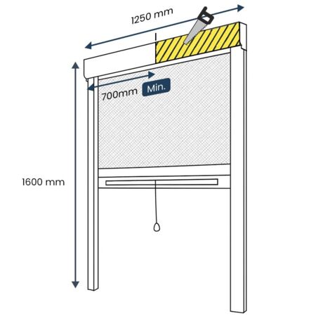 Moustiquaire de fenêtre avec cadre en aluminium GRIS - 120 x 140 cm (recoupable) - Une