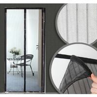 Rideau moustiquaire aimanté pour Porte - L 100 x H 215 cm - Noir