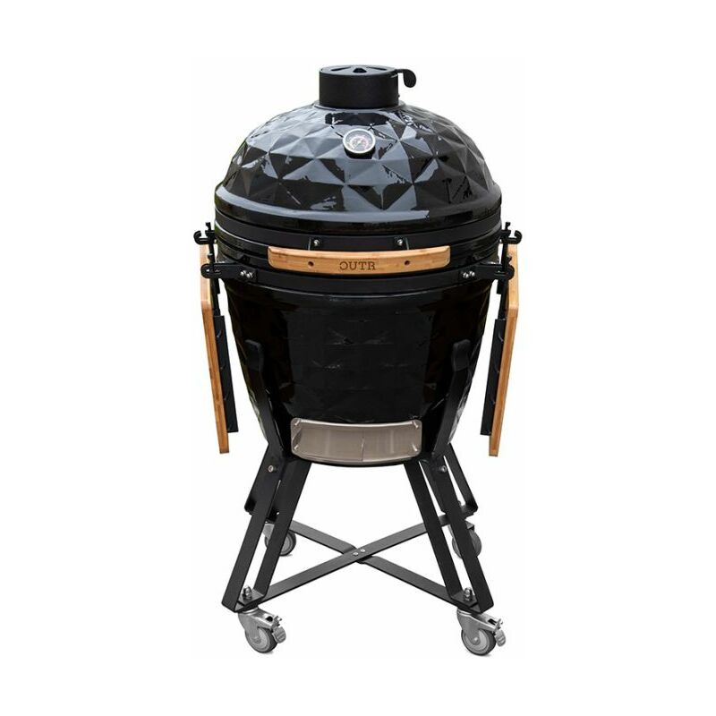 Barbecue fumoir en acier noir - 40x40x78cm