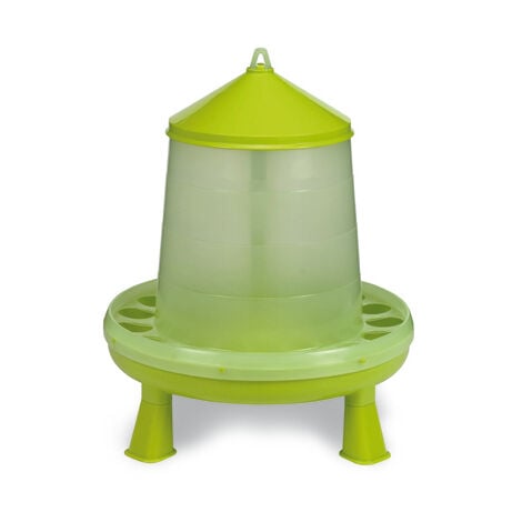 Mangeoire Volailles En Plastique Gamme Eco 8kg Avec Pieds Verte - Gaun