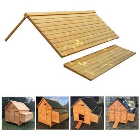 Animal Valley – Toit de poulailler Landais pour 6 à 10 poules – Bois de pin traité 12mm – Installation rapide et facile – Faîtage renforcé