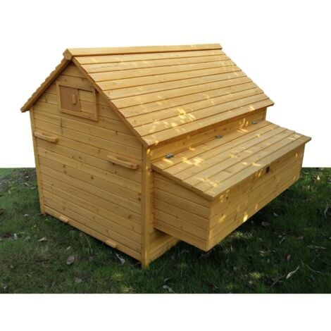 Grand Poulailler Bassette Xxl 15 À 18 Poules Toit Bois