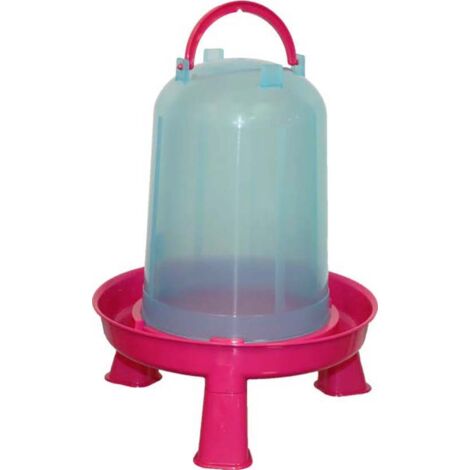 Abreuvoir pour volailles 8L en plastique rouge – Système Twist Lock – 3 pieds pour surélévation – Démontable et gradué – Gaun (1/2)