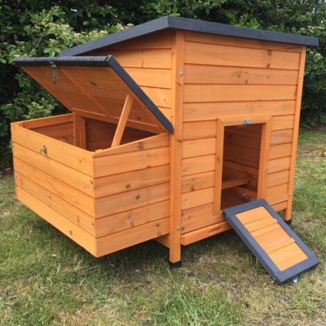 Poulailler Sussex Xl 6 À 10 Poules Bois Fsc Toit Shingle Ouvrant
