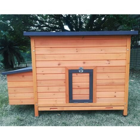 Poulailler Sussex Xl 6 À 10 Poules Bois Fsc Toit Shingle Ouvrant