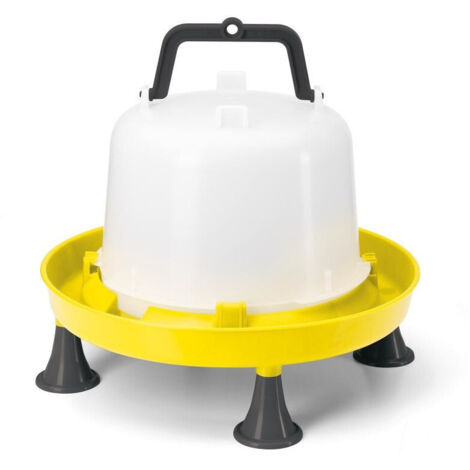 Abreuvoir siphoïde 5L pour volailles – Plastique avec anse et 4 pieds – Pour poules et basse-cour – Dimensions 27x36cm – River Systems