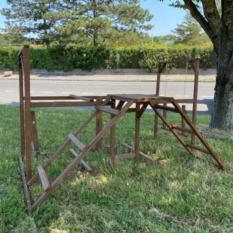 Animal Valley – Aire de jeux en bois pour volailles – Échelles et balançoires – Structure en bois de qualité – Dimensions 153x99x94cm – Poids 9kg