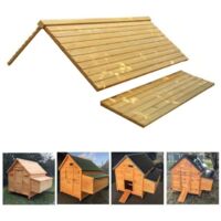 Animal Valley – Toit de poulailler Landais pour 6 à 10 poules – Bois de pin traité 12mm – Installation rapide et facile – Faîtage renforcé