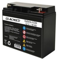 Accu AGM 12V/18Ah pour l'alimentation des clôtures électriques - LACME - 621450