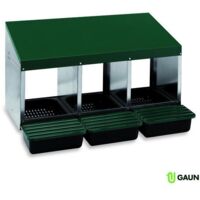 Chemin Des Poulaillers – Pondoir poule 1 nichoir en métal galvanisé avec cuvette amovible en plastique – Système incliné pour œufs protégés – Fixation murale