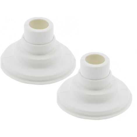 Lot de 2 caches tuyaux muraux sèche-serviettes blancs (1/2)