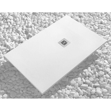 Receveur de douche 90 x 140 cm extra plat LOGIC surface ardoisée rectangulaire blanc