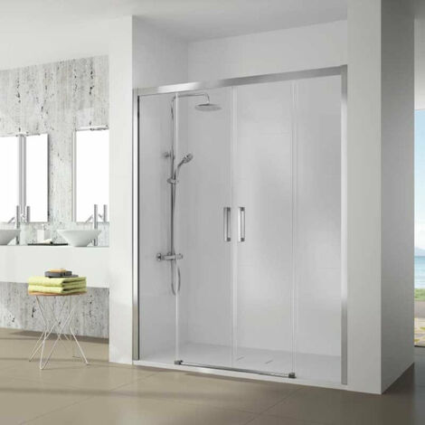 Paroi de douche 2 verres fixes + 2 portes coulissantes S400 190 cm Sans paroi latérale (1/5)