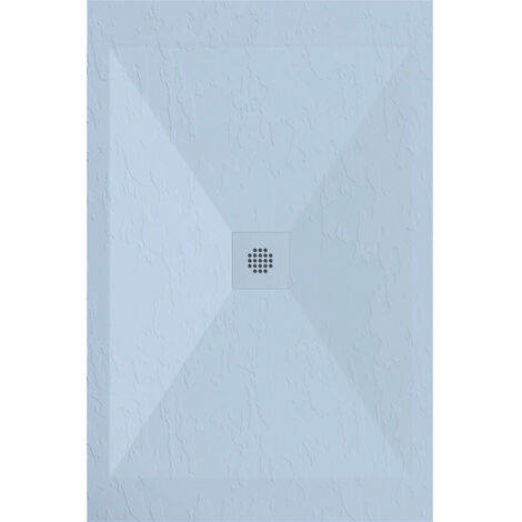Receveur de douche 80x170 cm extra plat DEXA en résine surface ardoisée gris cendre Grille gris cendre (1/5)