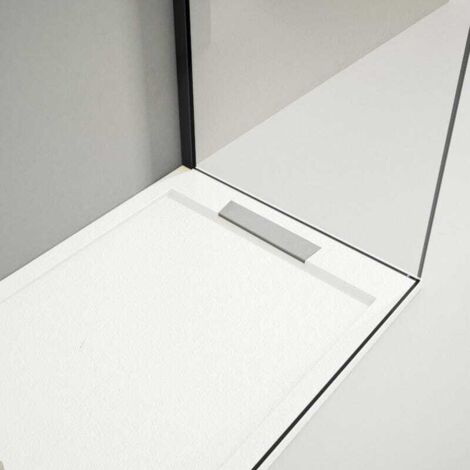 Receveur de douche 70x140cm extra plat LUX en résine surface ardoisée blanc