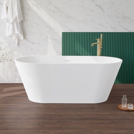 Baignoire îlot design en sanydur ovale MODERN 170 cm (1/5)