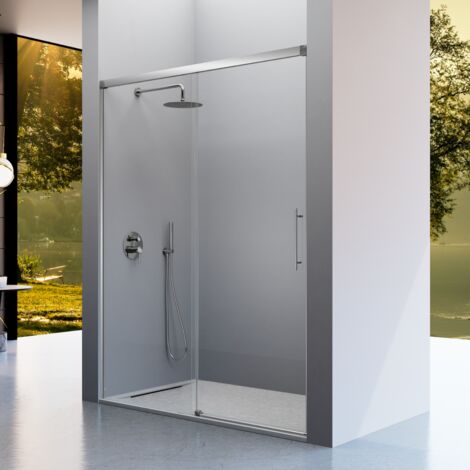 Paroi de douche fixe + Porte coulissante URBAN 164-167 cm (1/5)