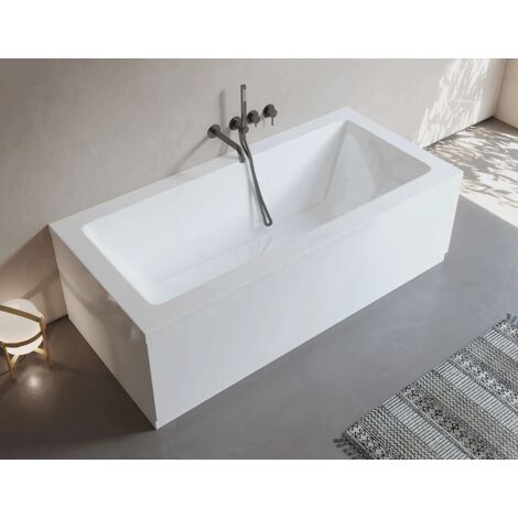 Baignoire rectangulaire CUBE blanche 180x90  Tablier non inclus