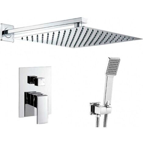 Ensemble de douche mural monocommande MILTON chromé Ø 30cm (1/3)