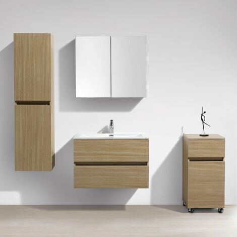 Meuble salle de bain design double vasque SIENA largeur 120 cm, chêne – Le  Monde du Bain
