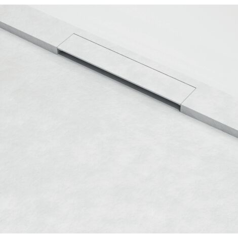 Receveur de douche 90 x 180 cm extra plat COVER en résine surface ardoisée blanc