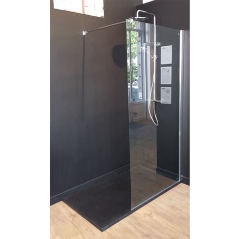 Receveur de douche 90 x 120 cm extra plat PIATTO en SoliCast® surface ardoisée noir