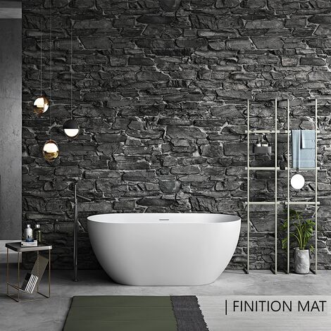 Stano. – Baignoire îlot ovale 170 cm en Résicryl® renforcé – Tablier rigide intégré – Bords ultra-fins pour salle de bain moderne