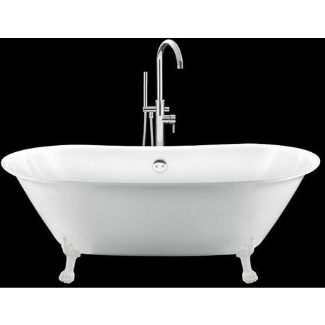 Baignoire ancienne sur pieds SURRY HILLS Blanche 165 cm Pieds de Lion Blancs