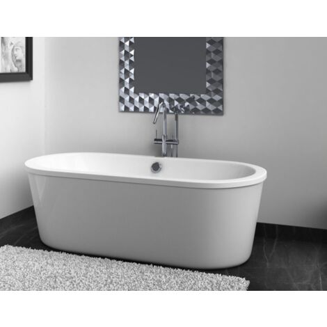 Baignoire balnéo design ovale LOFT blanche Confort Tablier inclus