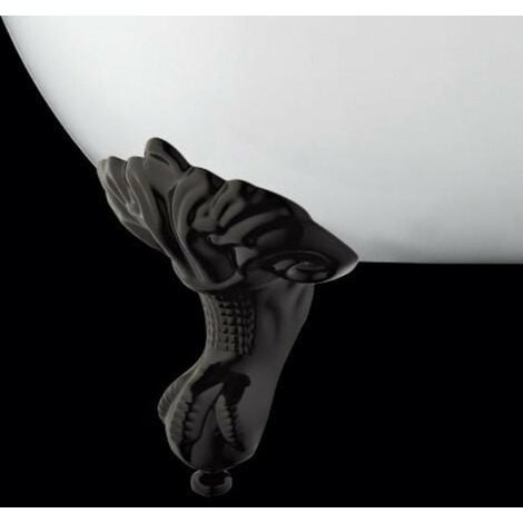 Baignoire ancienne sur pieds DARLINGTON Blanche 175 cm Pieds d'Aigle Noirs
