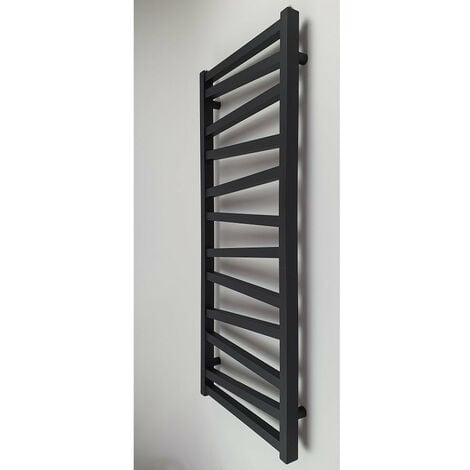 Radiateur sèche-serviettes eau chaude design CYRKA 119 x 50 cm noir mat