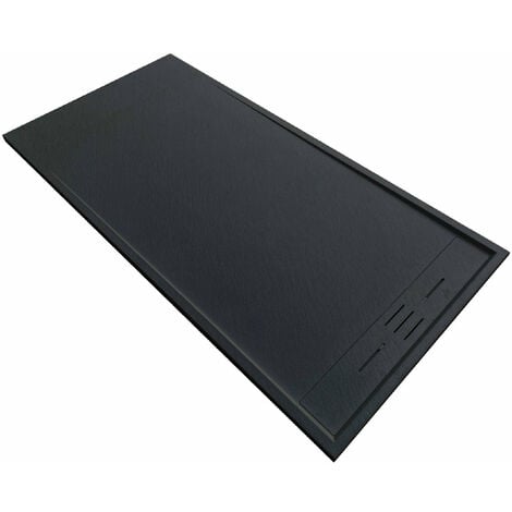 Receveur de douche 90 x 160 cm extra plat SALVI en SoliCast® surface ardoisée noir