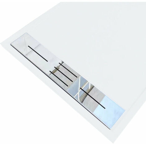 Receveur de douche 80 x 180 cm extra plat LUCIA en SoliCast® surface ardoisée blanc
