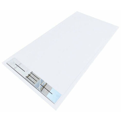 Receveur de douche 80 x 180 cm extra plat LUCIA en SoliCast® surface ardoisée blanc