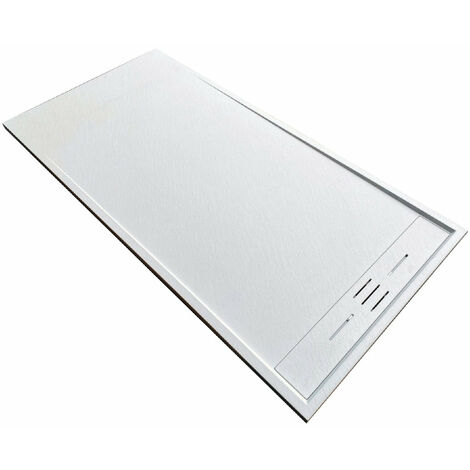 Receveur de douche 80 x 180 cm extra plat SALVI en SoliCast® surface ardoisée blanc
