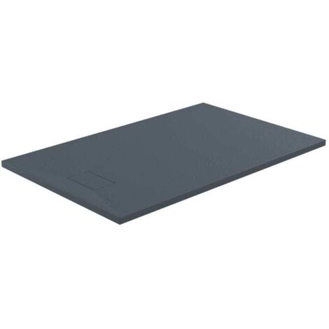 Stano. – Receveur de douche à encastrer 90 x 120 cm extra plat gris basalte – SoliCast® antidérapant – Cache-bonde inclus – Installation facile (1/5)