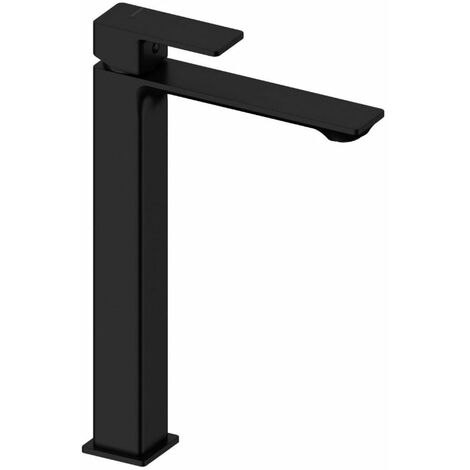 Robinet mitigeur lavabo réhaussé CUBO Noir mat (1/5)