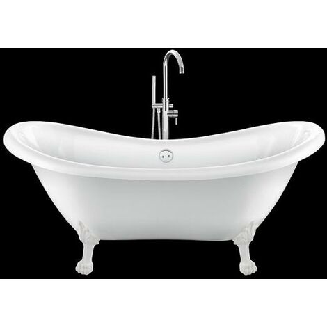 Baignoire ancienne sur pieds DARLINGTON Blanche 175 cm Pieds de Lion Blancs