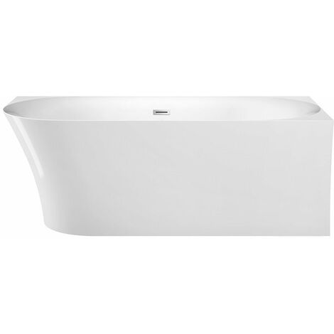 Baignoire design ovale semi-îlot ELIZABETH blanche 170 cm Angle à droite (1/5)