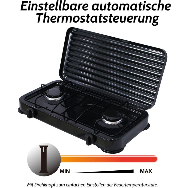 Outdoor-Gasherd-Abdeckung Wasserdicht – Für 2-Flamm-Kocher, Camping, Garten, Oxford-Gewebe