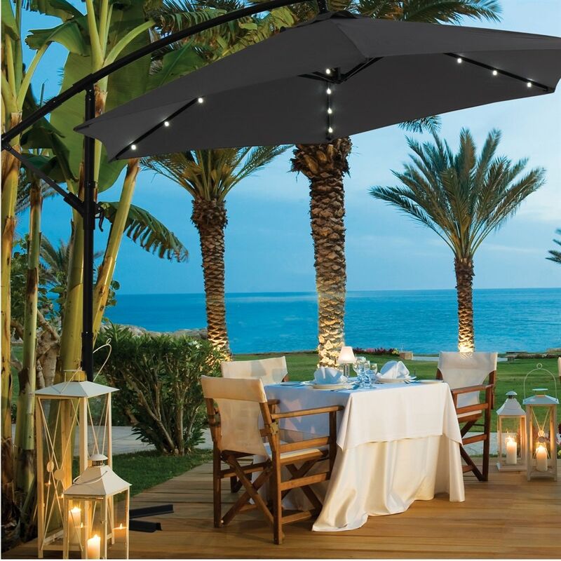 Sonnenschirm Mit Kurbel – Ø 3 Meter, Neigbar & 360° Drehbar | Aluminium-Gestell, Polyestertuch 180 G/m², Farbe Lemon