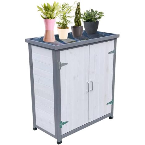 Geräteschrank Gerätehaus Weiß Gartenschuppen Gartenschrank Aufbewahrungsschrank
